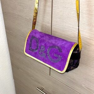 VTG Y2K D&G Purple and Gold Crossbody/Clutch Bag